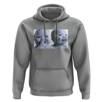 Funny Double Trouble Tuff Baby Meme Hoodie Viral AI Niche Baby Holding Laugh Duo Reaction - Wonder Print Shop