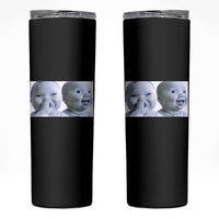 Funny Double Trouble Tuff Baby Meme Skinny Tumbler Viral AI Niche Baby Holding Laugh Duo Reaction - Wonder Print Shop