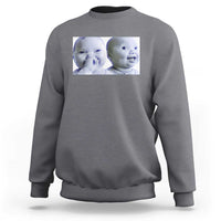 Funny Double Trouble Tuff Baby Meme Sweatshirt Viral AI Niche Baby Holding Laugh Duo Reaction - Wonder Print Shop