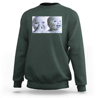 Funny Double Trouble Tuff Baby Meme Sweatshirt Viral AI Niche Baby Holding Laugh Duo Reaction - Wonder Print Shop