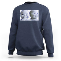 Funny Double Trouble Tuff Baby Meme Sweatshirt Viral AI Niche Baby Holding Laugh Duo Reaction - Wonder Print Shop