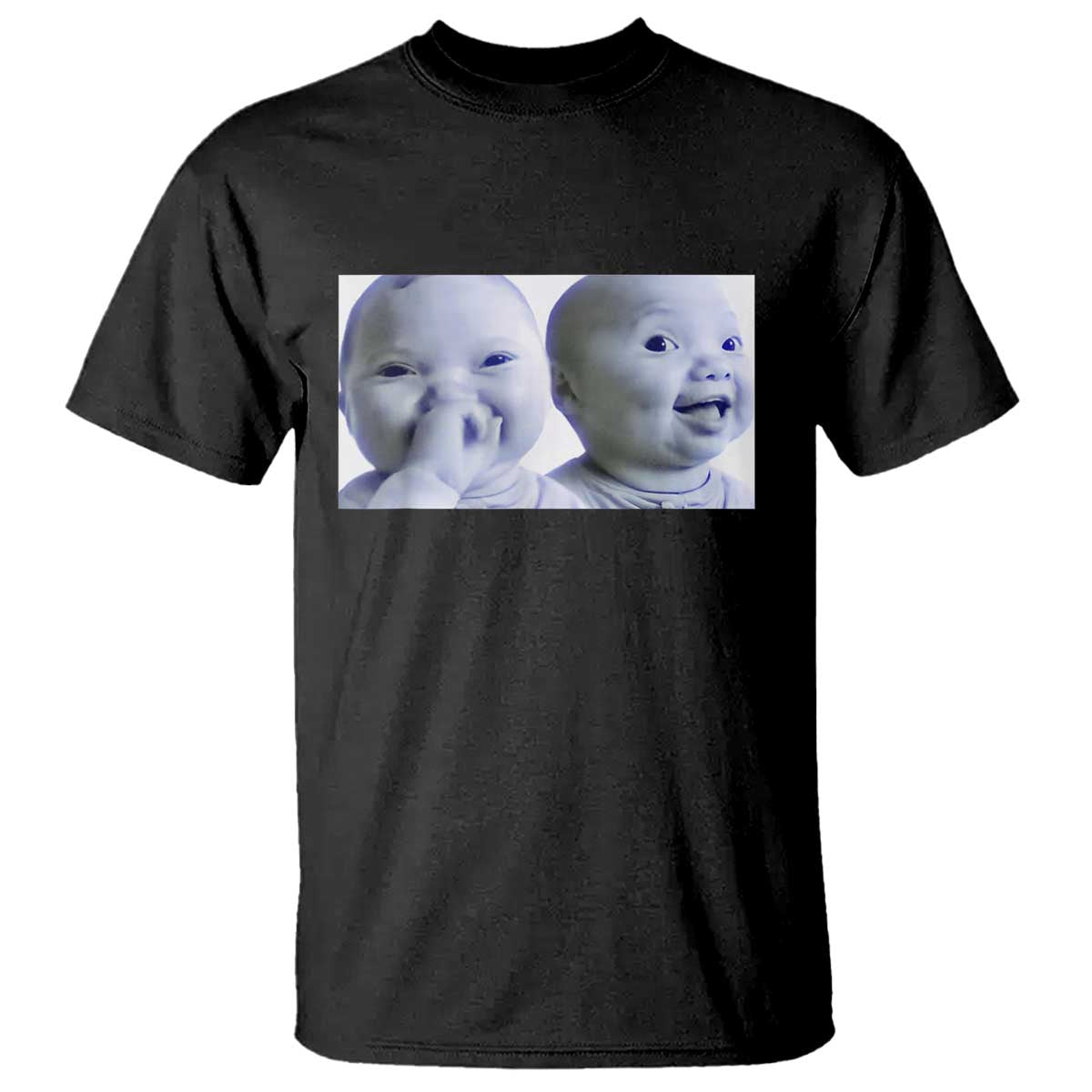 Funny Double Trouble Tuff Baby Meme T Shirt Viral AI Niche Baby Holding Laugh Duo Reaction - Wonder Print Shop
