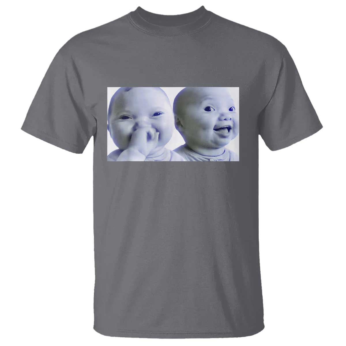 Funny Double Trouble Tuff Baby Meme T Shirt Viral AI Niche Baby Holding Laugh Duo Reaction - Wonder Print Shop