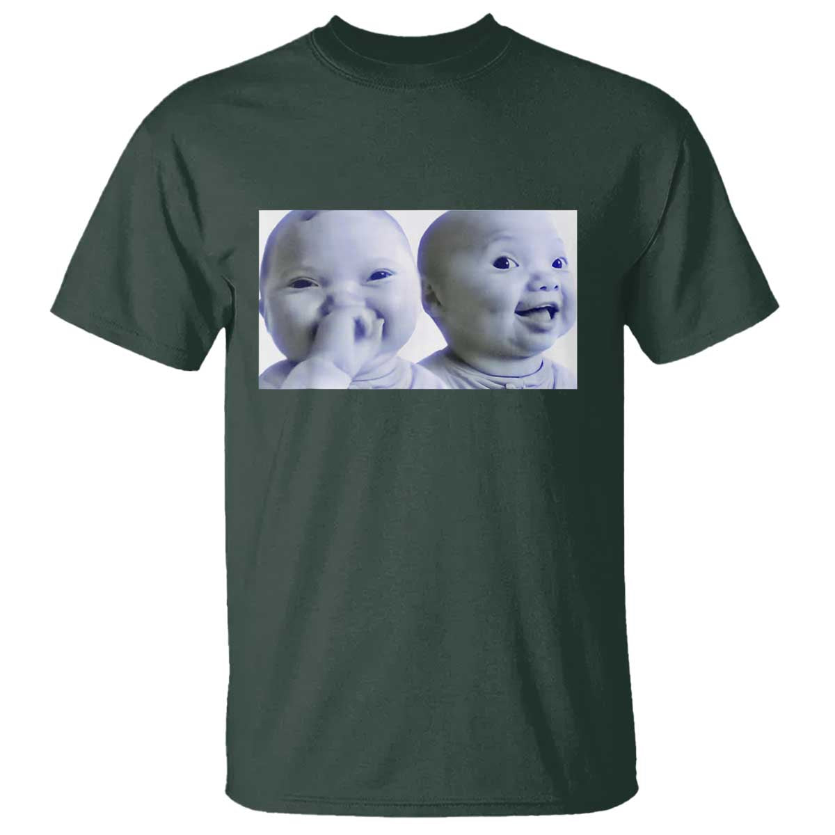 Funny Double Trouble Tuff Baby Meme T Shirt Viral AI Niche Baby Holding Laugh Duo Reaction - Wonder Print Shop