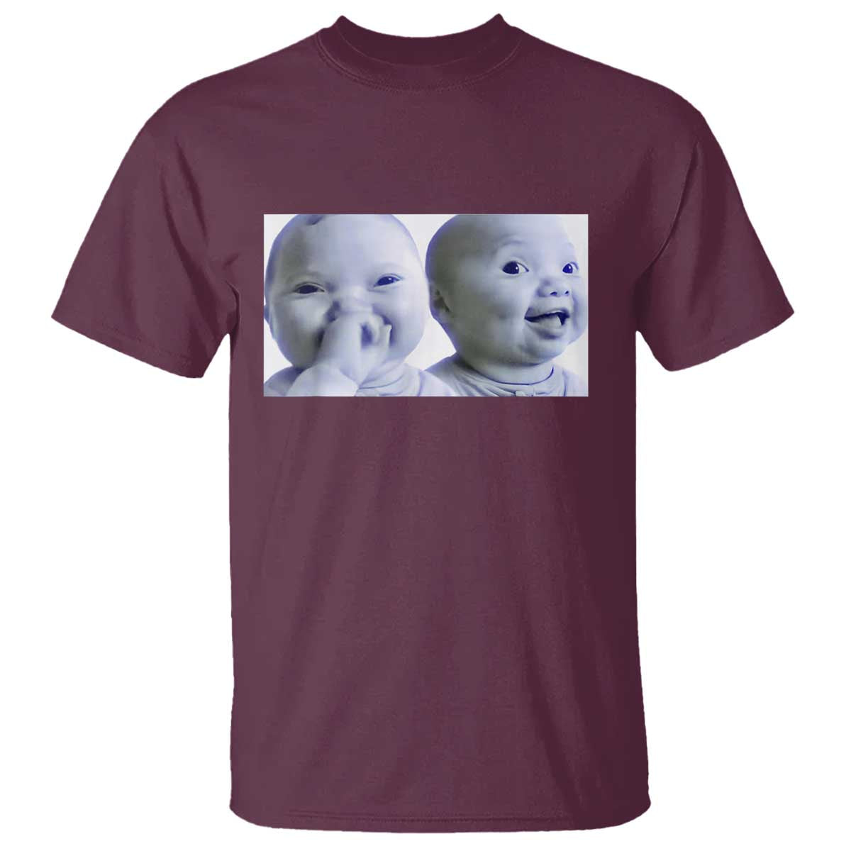 Funny Double Trouble Tuff Baby Meme T Shirt Viral AI Niche Baby Holding Laugh Duo Reaction - Wonder Print Shop