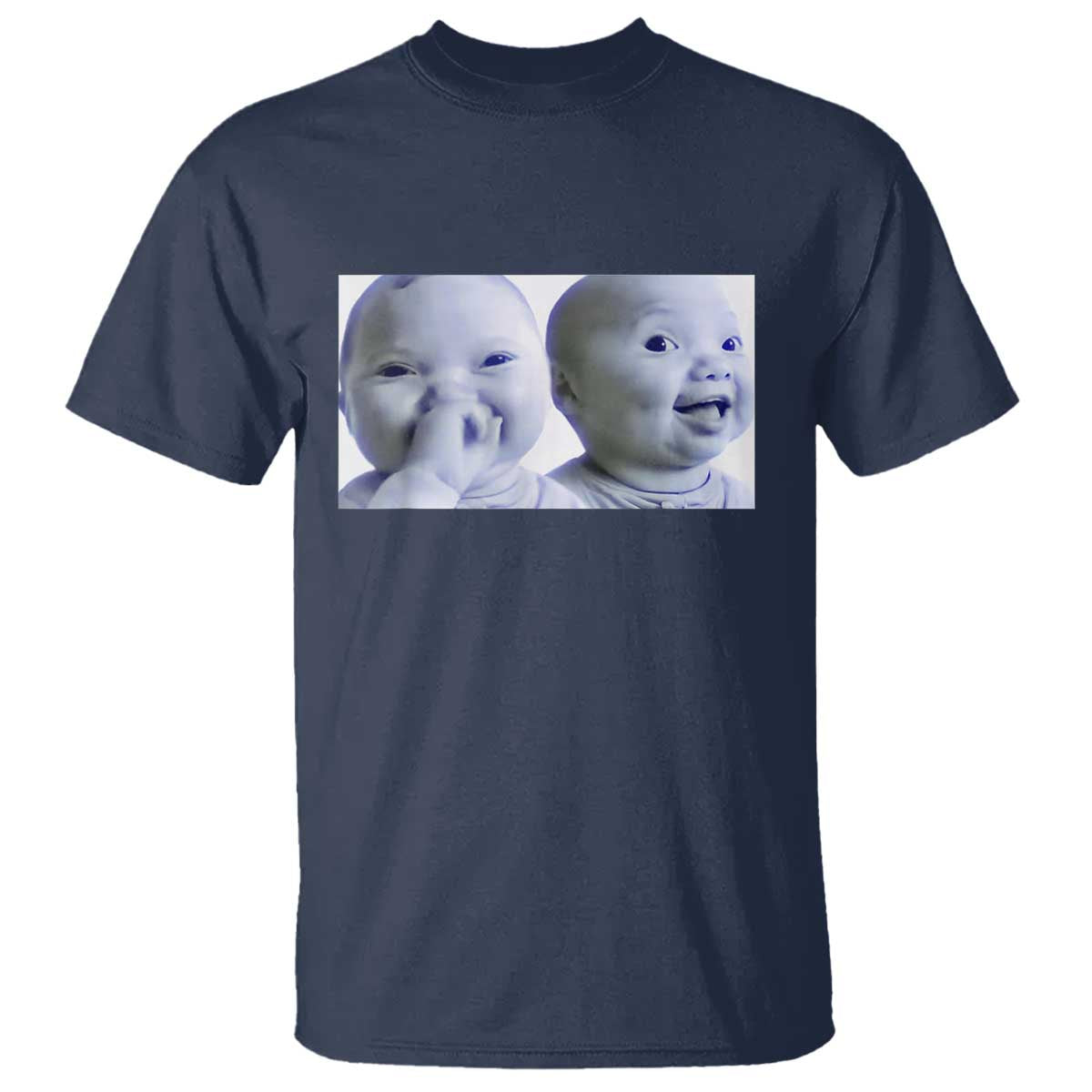 Funny Double Trouble Tuff Baby Meme T Shirt Viral AI Niche Baby Holding Laugh Duo Reaction - Wonder Print Shop