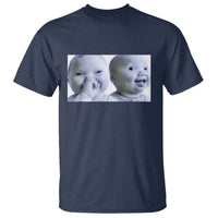 Funny Double Trouble Tuff Baby Meme T Shirt Viral AI Niche Baby Holding Laugh Duo Reaction - Wonder Print Shop