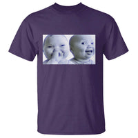 Funny Double Trouble Tuff Baby Meme T Shirt Viral AI Niche Baby Holding Laugh Duo Reaction - Wonder Print Shop
