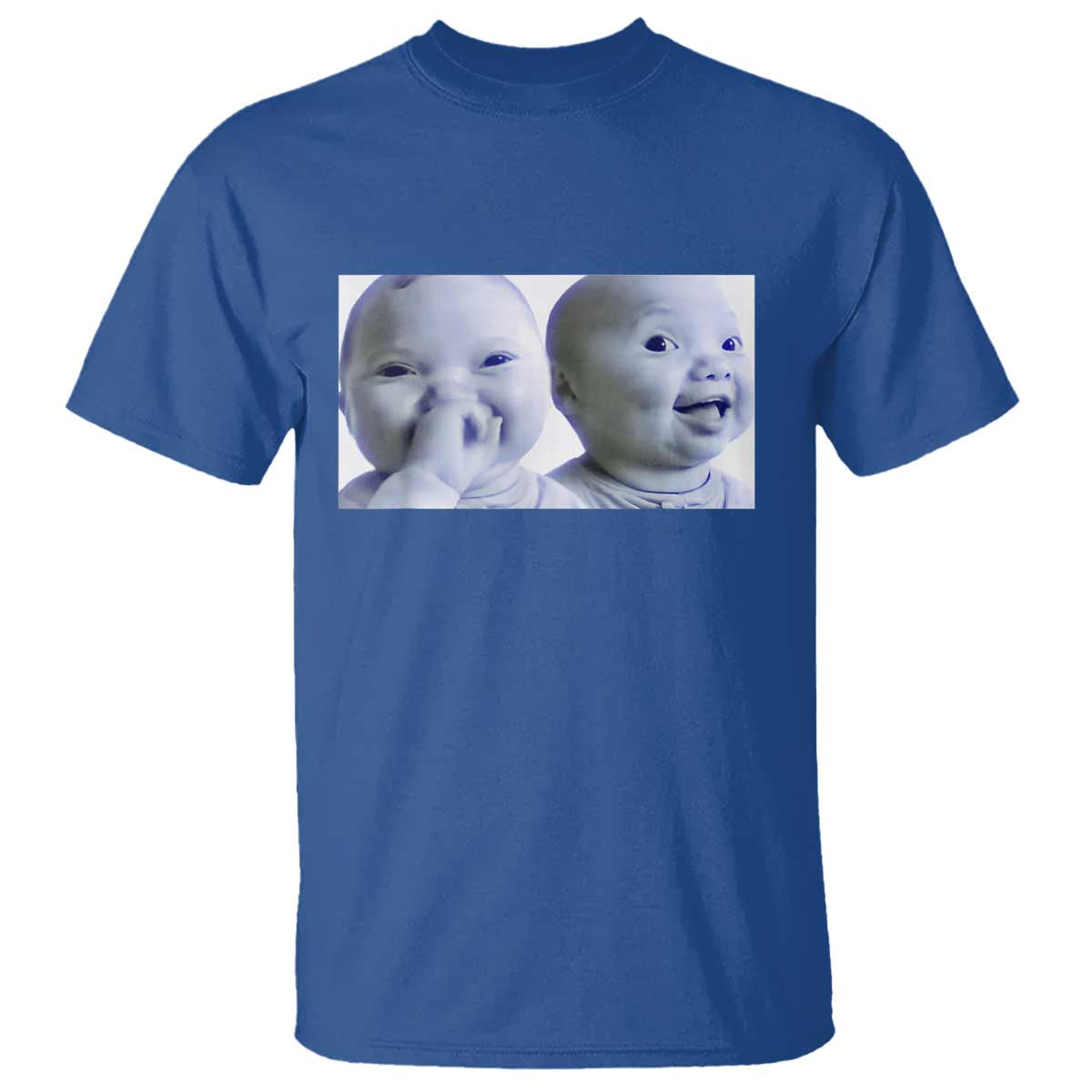 Funny Double Trouble Tuff Baby Meme T Shirt Viral AI Niche Baby Holding Laugh Duo Reaction - Wonder Print Shop