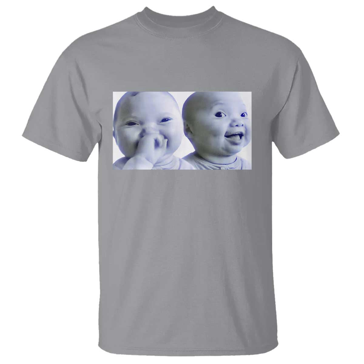 Funny Double Trouble Tuff Baby Meme T Shirt Viral AI Niche Baby Holding Laugh Duo Reaction - Wonder Print Shop
