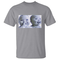 Funny Double Trouble Tuff Baby Meme T Shirt Viral AI Niche Baby Holding Laugh Duo Reaction - Wonder Print Shop