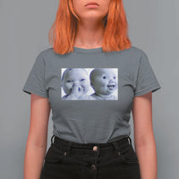 Funny Double Trouble Tuff Baby Meme T Shirt For Women Viral AI Niche Baby Holding Laugh Duo Reaction - Wonder Print Shop