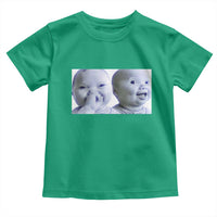 Funny Double Trouble Tuff Baby Meme Toddler T Shirt Viral AI Niche Baby Holding Laugh Duo Reaction - Wonder Print Shop