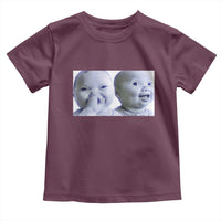 Funny Double Trouble Tuff Baby Meme Toddler T Shirt Viral AI Niche Baby Holding Laugh Duo Reaction - Wonder Print Shop