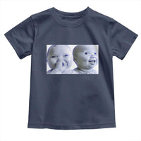Funny Double Trouble Tuff Baby Meme Toddler T Shirt Viral AI Niche Baby Holding Laugh Duo Reaction - Wonder Print Shop