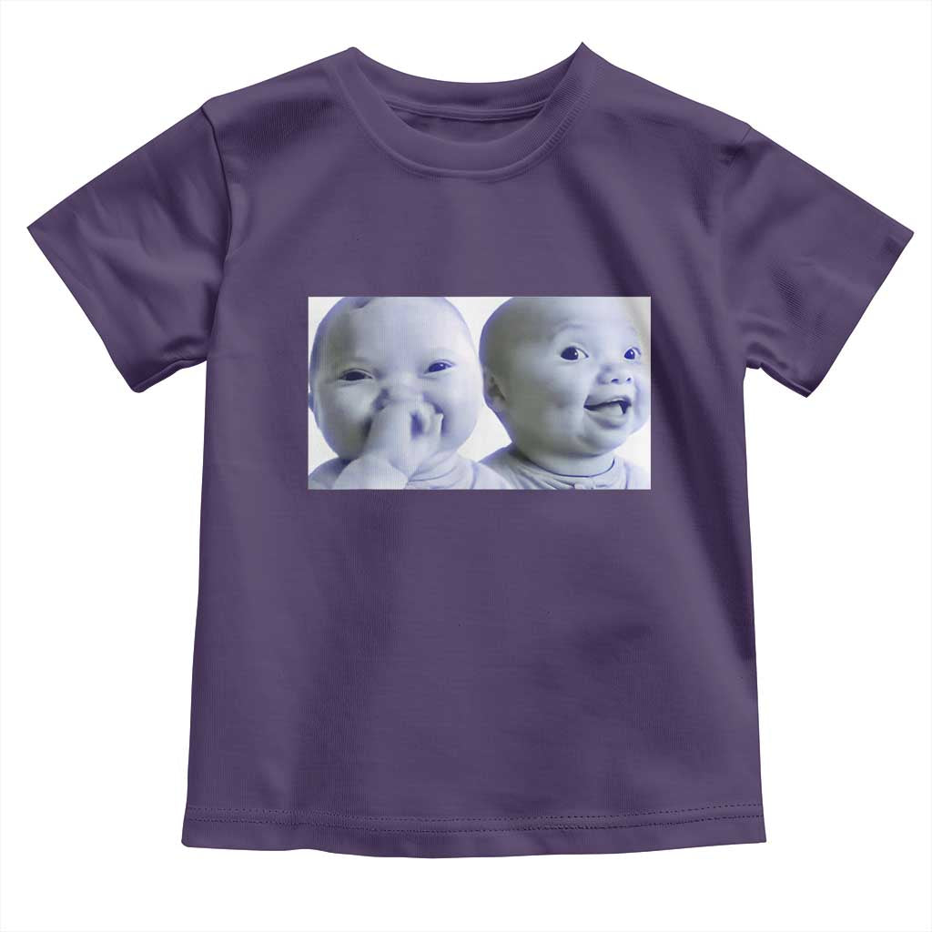 Funny Double Trouble Tuff Baby Meme Toddler T Shirt Viral AI Niche Baby Holding Laugh Duo Reaction - Wonder Print Shop
