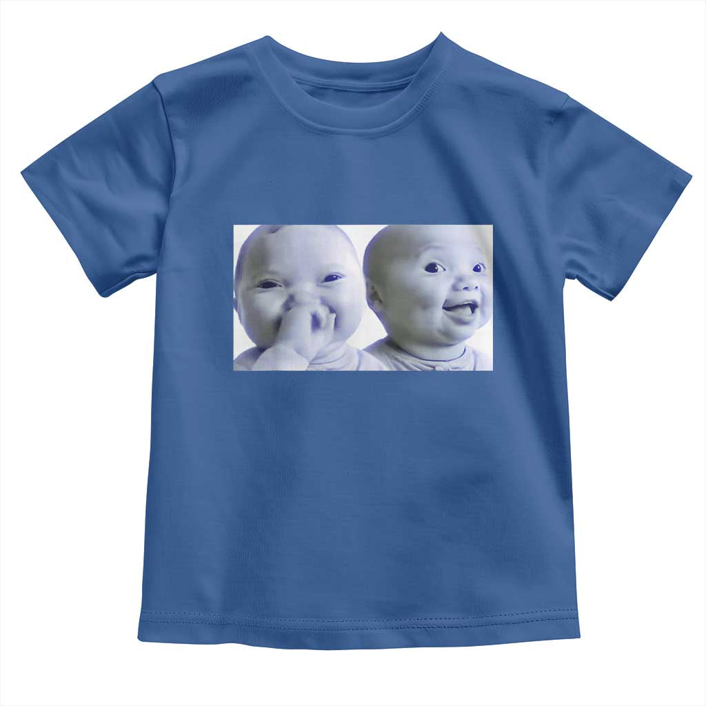 Funny Double Trouble Tuff Baby Meme Toddler T Shirt Viral AI Niche Baby Holding Laugh Duo Reaction - Wonder Print Shop