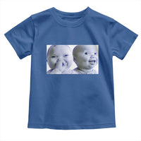 Funny Double Trouble Tuff Baby Meme Toddler T Shirt Viral AI Niche Baby Holding Laugh Duo Reaction - Wonder Print Shop