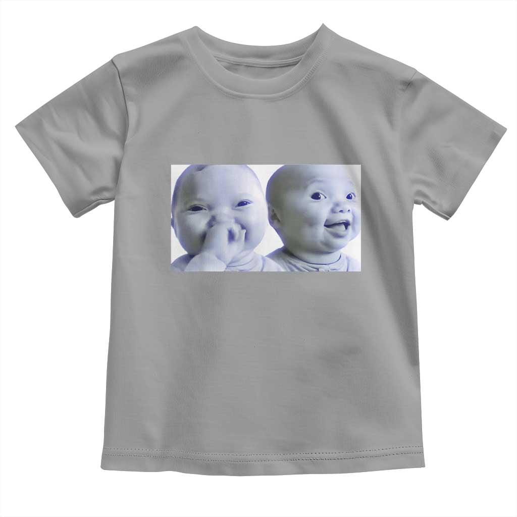 Funny Double Trouble Tuff Baby Meme Toddler T Shirt Viral AI Niche Baby Holding Laugh Duo Reaction - Wonder Print Shop