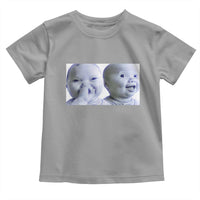 Funny Double Trouble Tuff Baby Meme Toddler T Shirt Viral AI Niche Baby Holding Laugh Duo Reaction - Wonder Print Shop