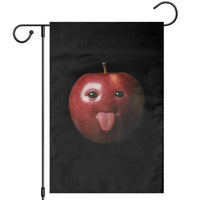 Cute Freaky Apple with Tongue Out Garden Flag Funny Goofy AI Fruit Meme - Wonder Print Shop