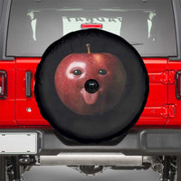 Cute Freaky Apple with Tongue Out Spare Tire Cover Funny Goofy AI Fruit Meme - Wonder Print Shop