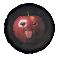 Cute Freaky Apple with Tongue Out Spare Tire Cover Funny Goofy AI Fruit Meme - Wonder Print Shop