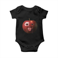 Cute Freaky Apple with Tongue Out Baby Onesie Funny Goofy AI Fruit Meme - Wonder Print Shop
