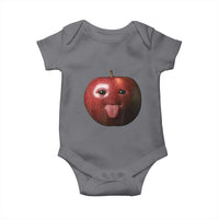 Cute Freaky Apple with Tongue Out Baby Onesie Funny Goofy AI Fruit Meme - Wonder Print Shop