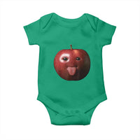 Cute Freaky Apple with Tongue Out Baby Onesie Funny Goofy AI Fruit Meme - Wonder Print Shop