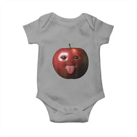 Cute Freaky Apple with Tongue Out Baby Onesie Funny Goofy AI Fruit Meme - Wonder Print Shop