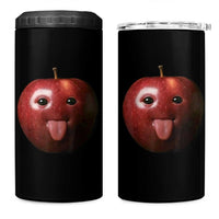 Cute Freaky Apple with Tongue Out 4 in 1 Can Cooler Tumbler Funny Goofy AI Fruit Meme - Wonder Print Shop