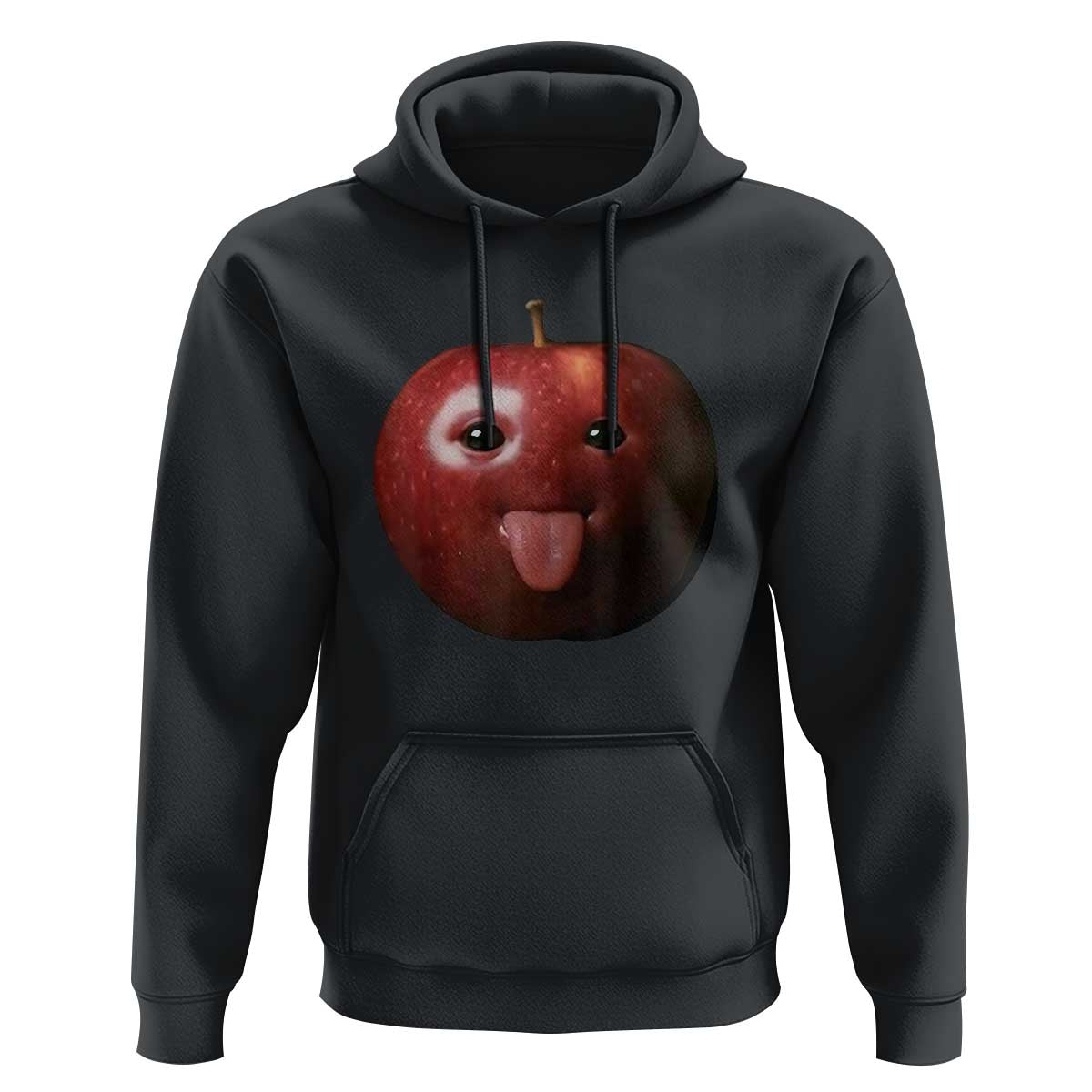 Cute Freaky Apple with Tongue Out Hoodie Funny Goofy AI Fruit Meme - Wonder Print Shop