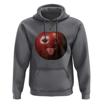 Cute Freaky Apple with Tongue Out Hoodie Funny Goofy AI Fruit Meme - Wonder Print Shop