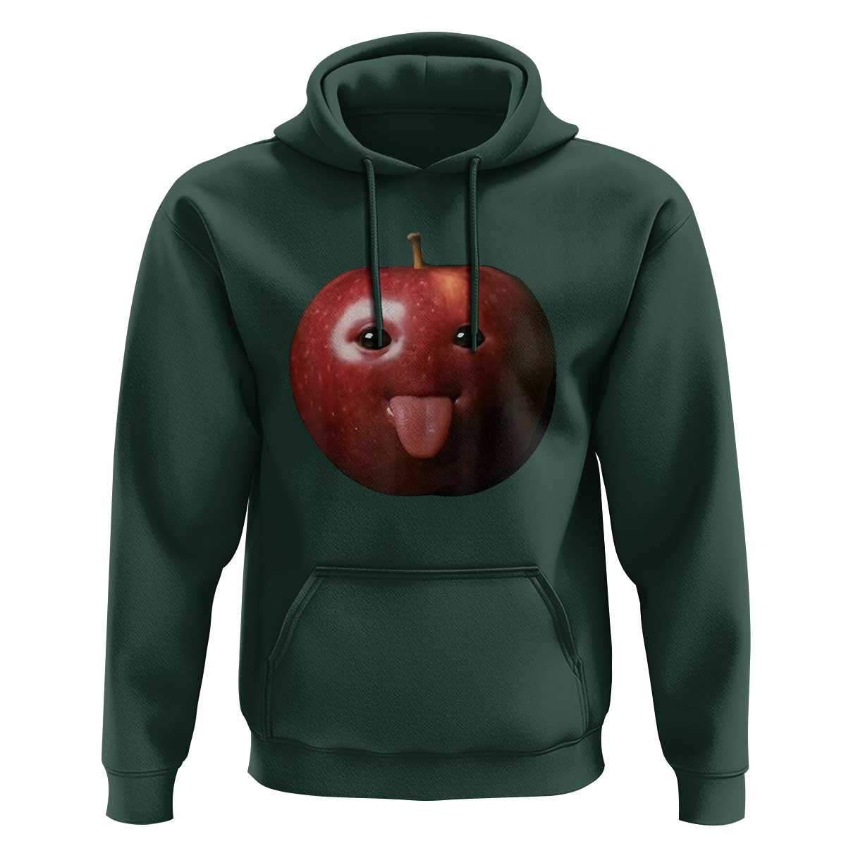 Cute Freaky Apple with Tongue Out Hoodie Funny Goofy AI Fruit Meme - Wonder Print Shop