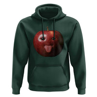 Cute Freaky Apple with Tongue Out Hoodie Funny Goofy AI Fruit Meme - Wonder Print Shop