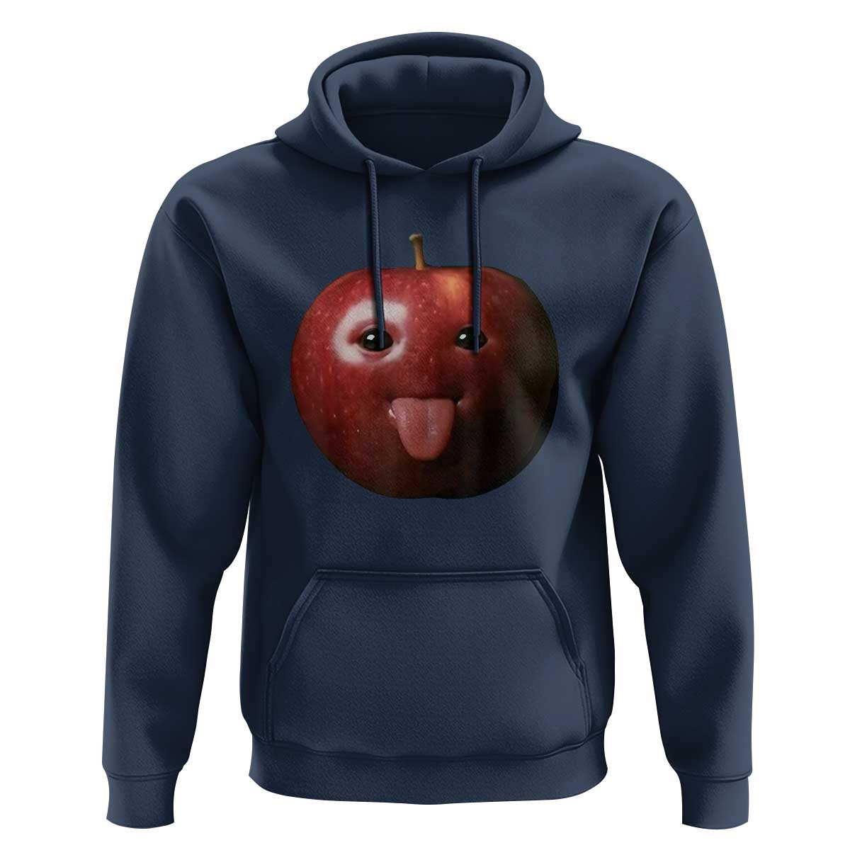 Cute Freaky Apple with Tongue Out Hoodie Funny Goofy AI Fruit Meme - Wonder Print Shop