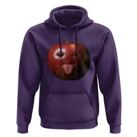 Cute Freaky Apple with Tongue Out Hoodie Funny Goofy AI Fruit Meme - Wonder Print Shop