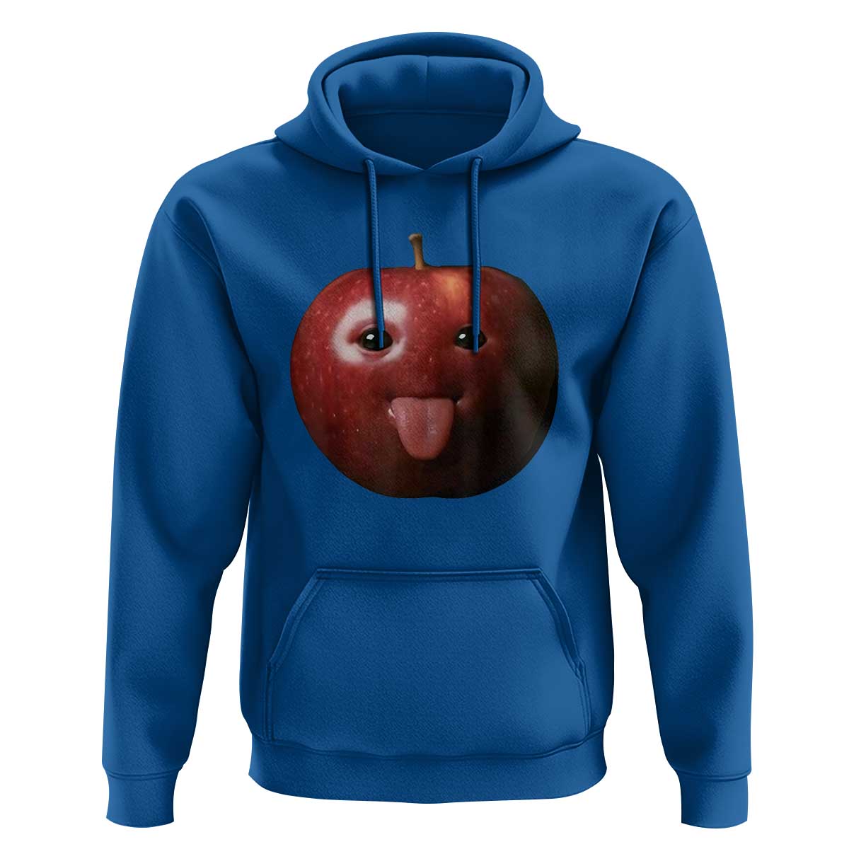Cute Freaky Apple with Tongue Out Hoodie Funny Goofy AI Fruit Meme - Wonder Print Shop