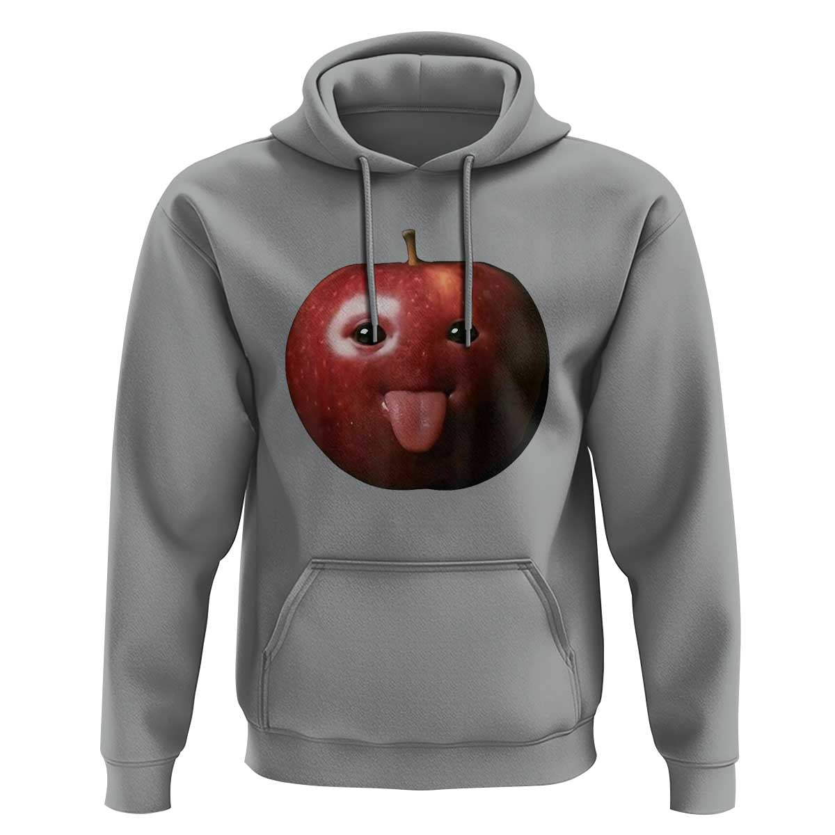 Cute Freaky Apple with Tongue Out Hoodie Funny Goofy AI Fruit Meme - Wonder Print Shop