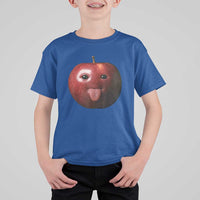 Cute Freaky Apple with Tongue Out T Shirt For Kid Funny Goofy AI Fruit Meme - Wonder Print Shop
