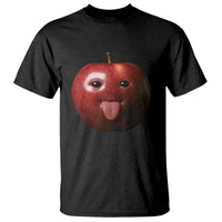 Cute Freaky Apple with Tongue Out T Shirt Funny Goofy AI Fruit Meme - Wonder Print Shop