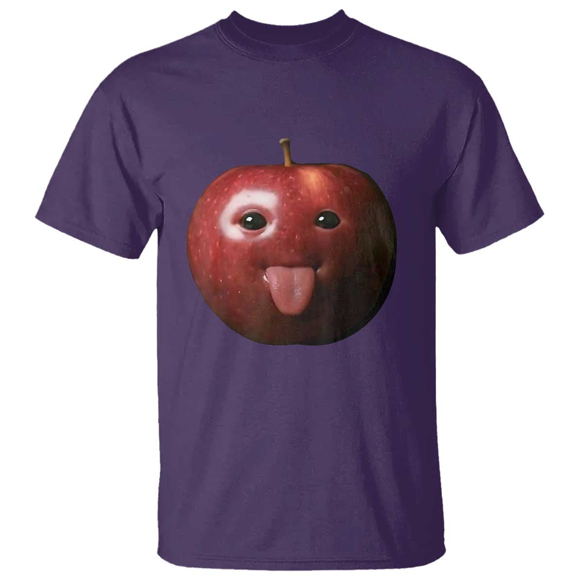 Cute Freaky Apple with Tongue Out T Shirt Funny Goofy AI Fruit Meme - Wonder Print Shop