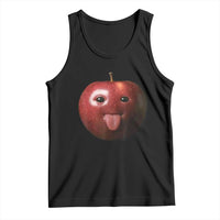 Cute Freaky Apple with Tongue Out Tank Top Funny Goofy AI Fruit Meme - Wonder Print Shop