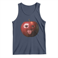 Cute Freaky Apple with Tongue Out Tank Top Funny Goofy AI Fruit Meme - Wonder Print Shop