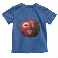 Cute Freaky Apple with Tongue Out Toddler T Shirt Funny Goofy AI Fruit Meme - Wonder Print Shop