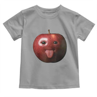 Cute Freaky Apple with Tongue Out Toddler T Shirt Funny Goofy AI Fruit Meme - Wonder Print Shop