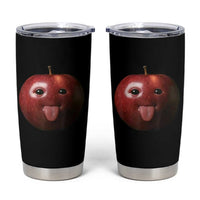 Cute Freaky Apple with Tongue Out Tumbler Cup Funny Goofy AI Fruit Meme - Wonder Print Shop