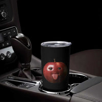 Cute Freaky Apple with Tongue Out Tumbler Cup Funny Goofy AI Fruit Meme - Wonder Print Shop