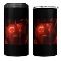 Evil Freaky Apple Meme 4 in 1 Can Cooler Tumbler Creepy Dark AI Fruit Face With Glowing Eyes - Wonder Print Shop